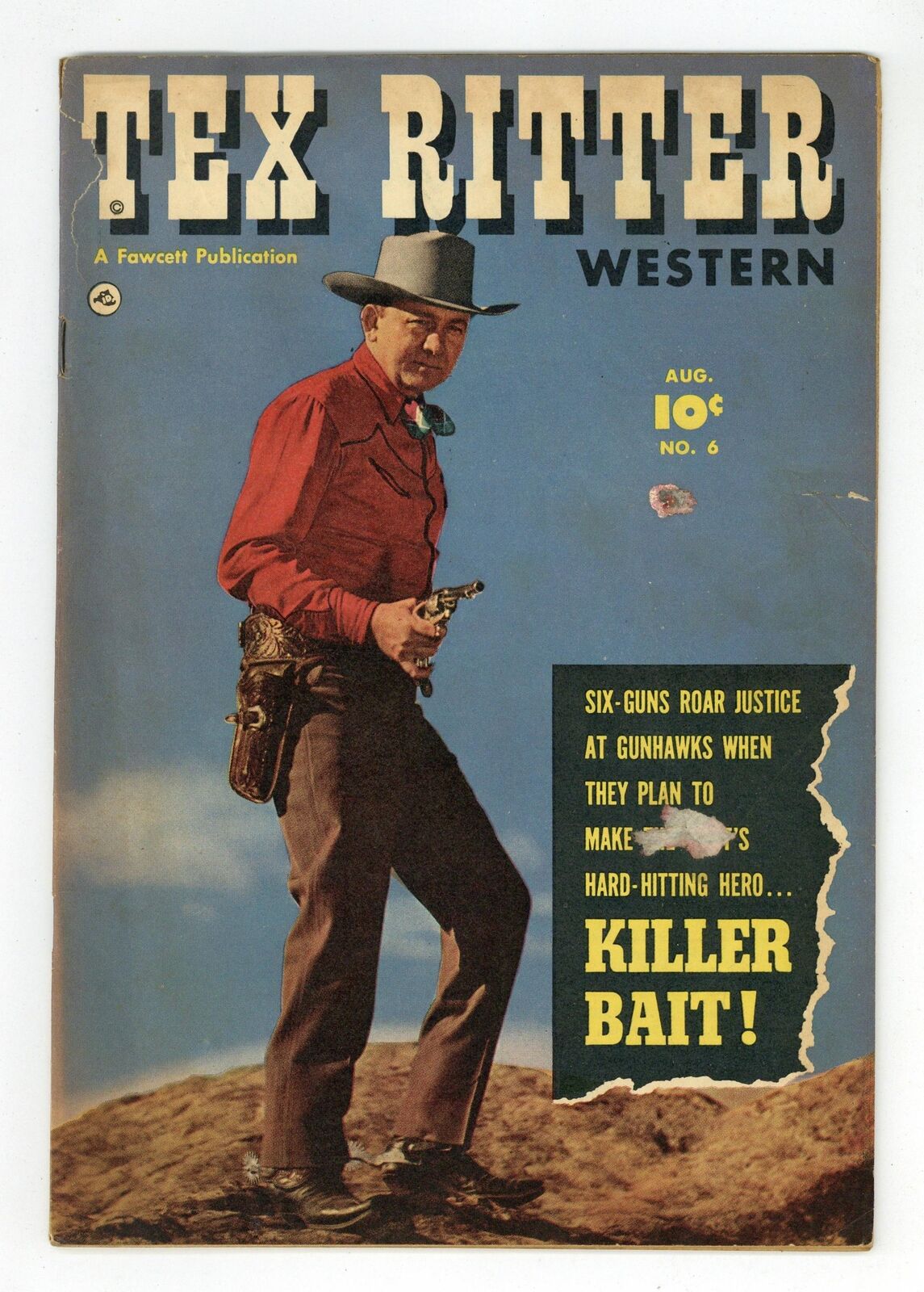 Tex Ritter Western #6 GD 2.0 1951 Low Grade