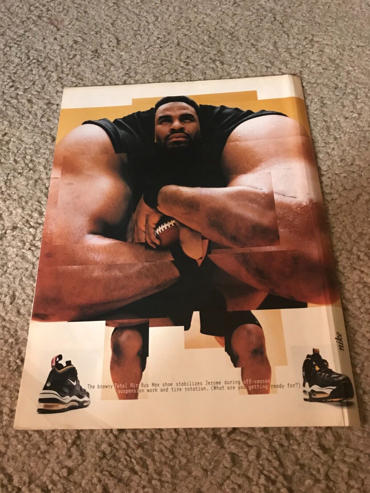 Vintage 1998 NIKE TOTAL AIR BUS MAX Shoes Poster Print Ad JERMOME BETTIS 1990s