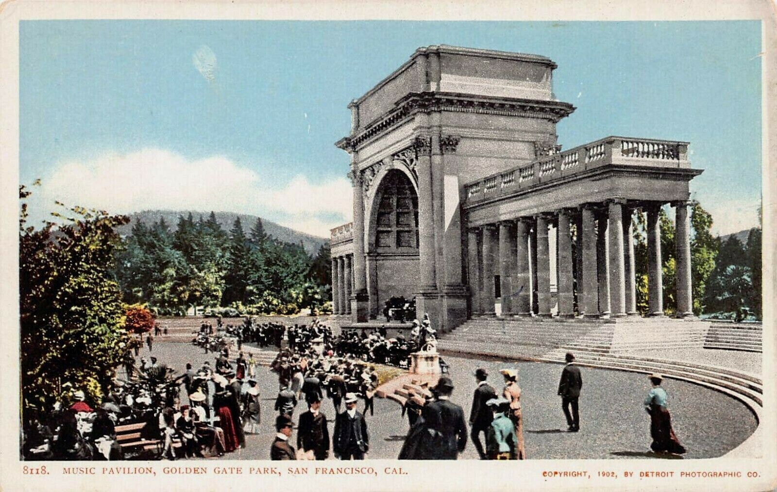 Music Pavilion, Golden Gate Park, San Francisco, CA., 1902 Postcard, Unused