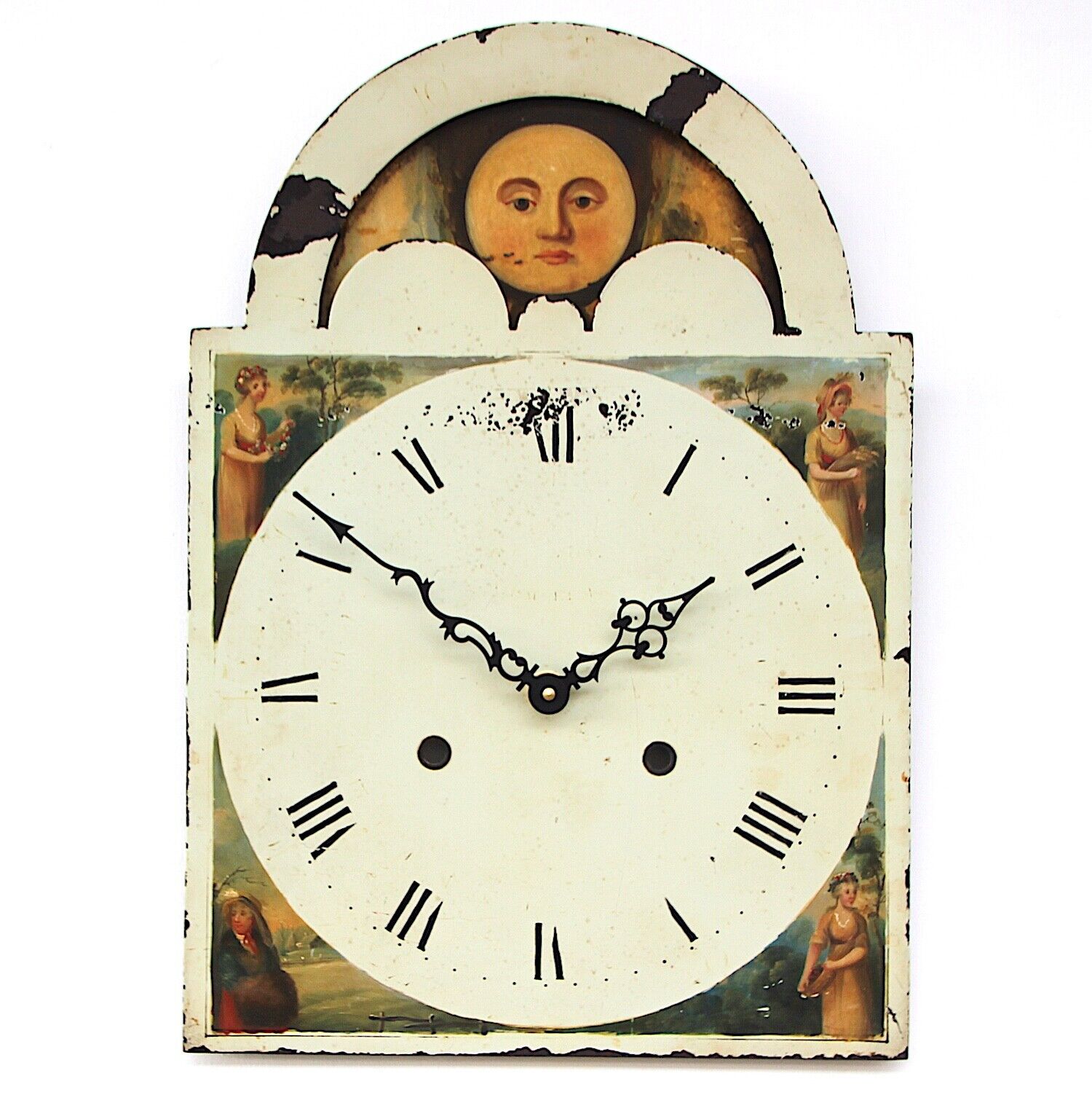 Huge Grandfather/longcase iron clock dial Late 18th century Original C.1795-1825