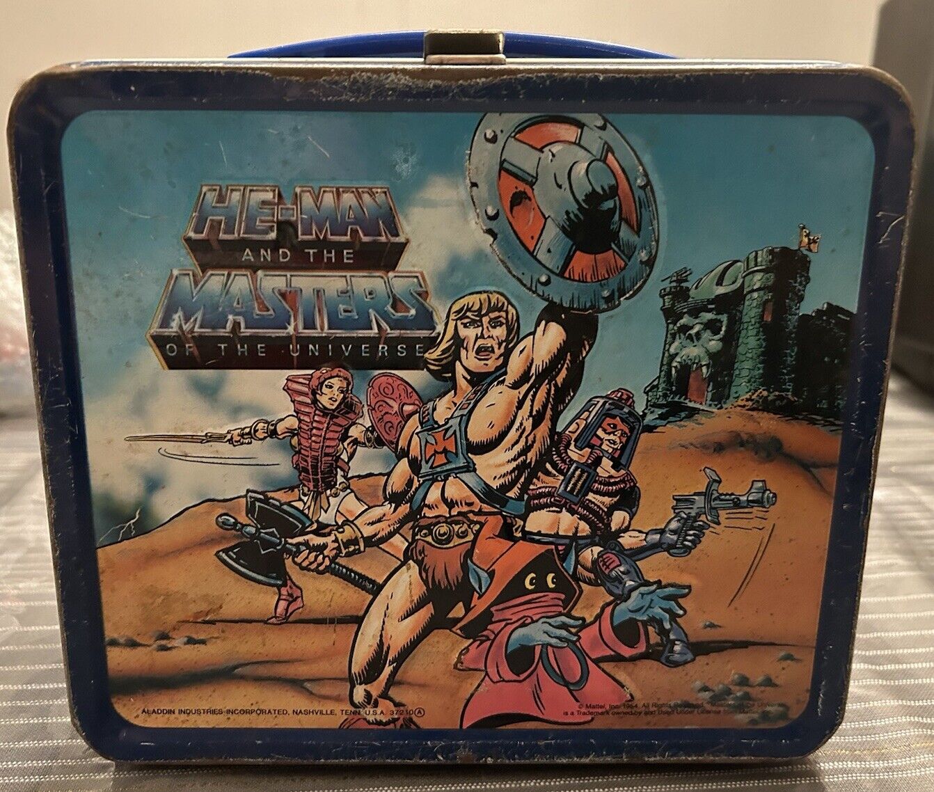 1983 Masters of the Universe He-Man Aladdin Metal Lunchbox Rare Vintage Mattel