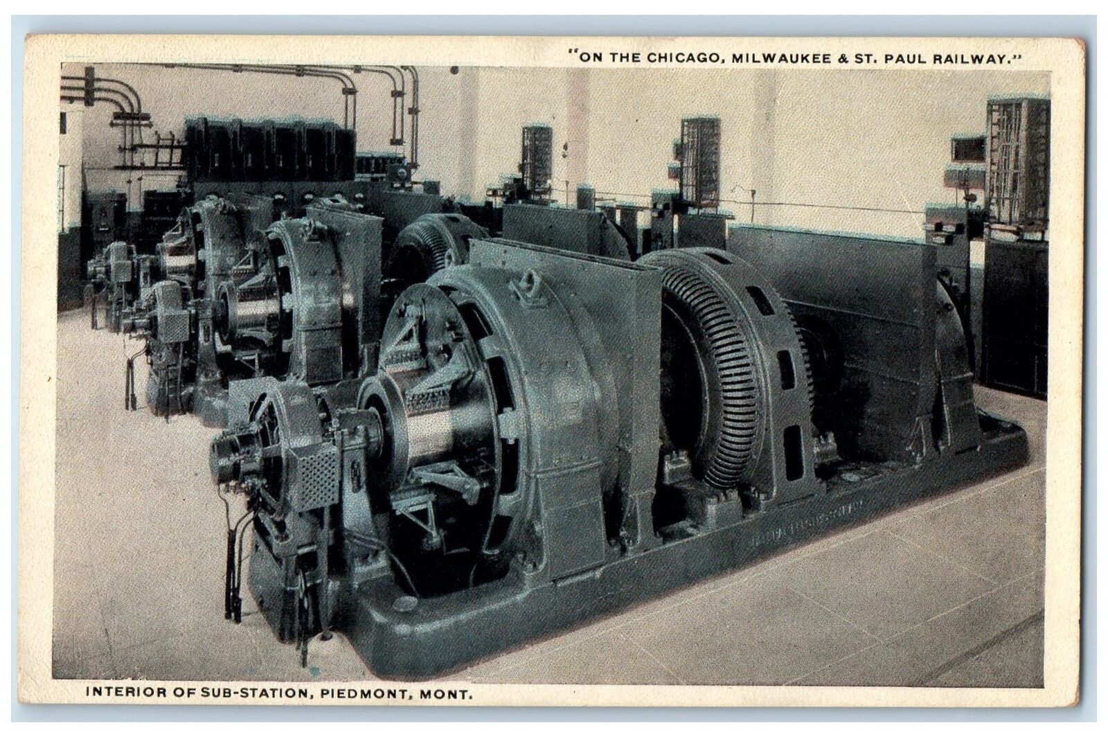 c1920\'s Interior Of Sub Station Piedmont Montana Chicago Milwaukee MO Postcard