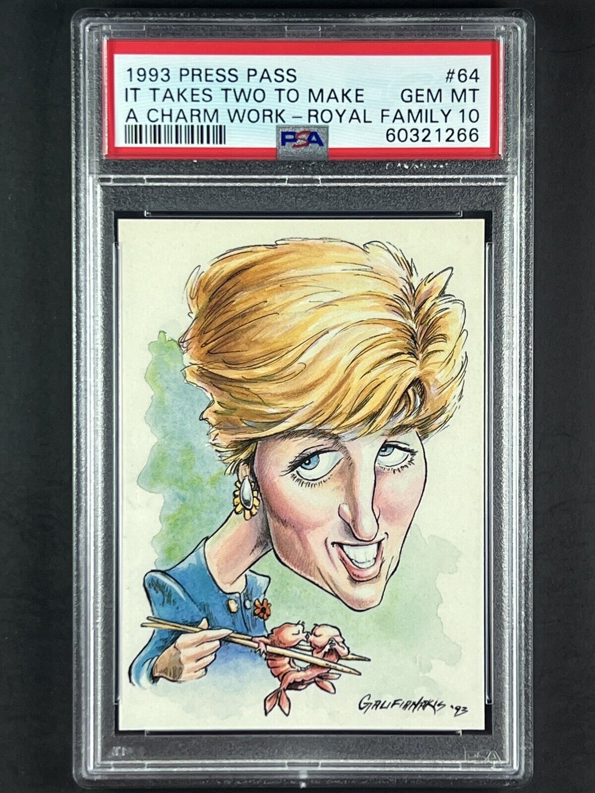 1993 Press Pass Princess Diana PSA 10-Royal Family Gem Mint #64
