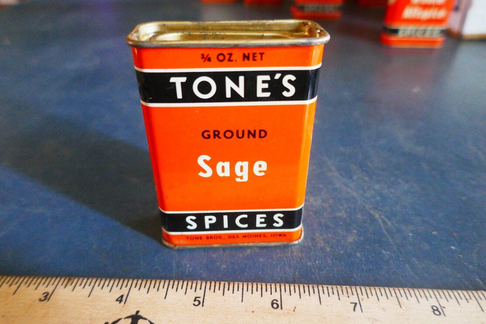 Vintage Tone\'s Spice Tin Can Sage Lot 24-14-B-U