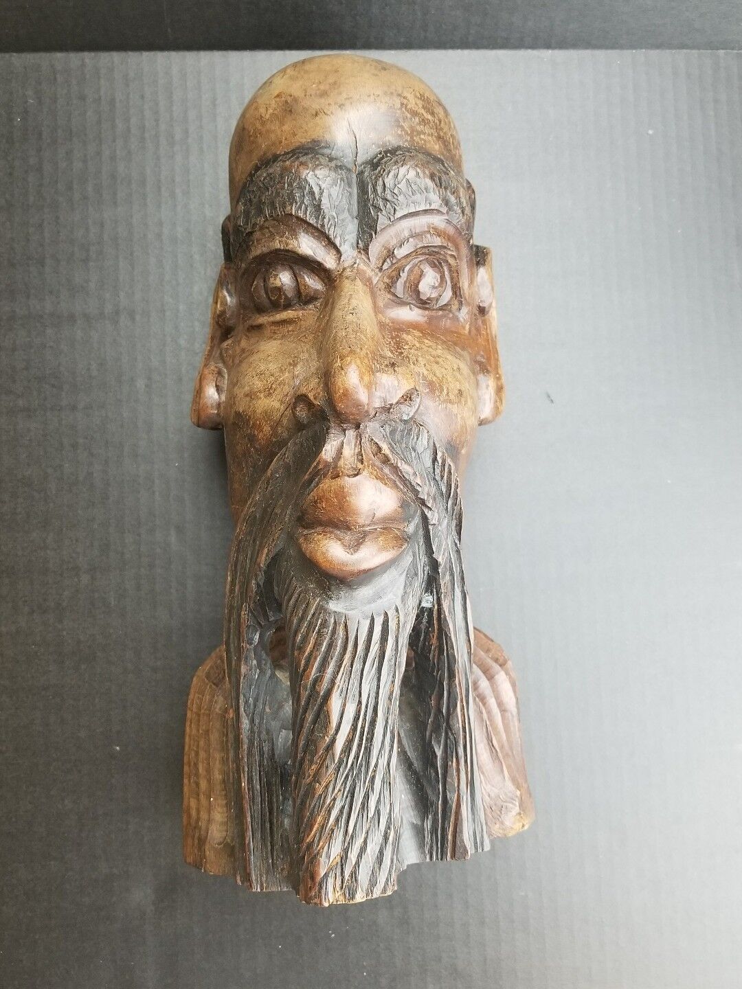 Hand Carved Wood Statue Salt Marsh PA 1972 Cornel Boyd old man DECOR
