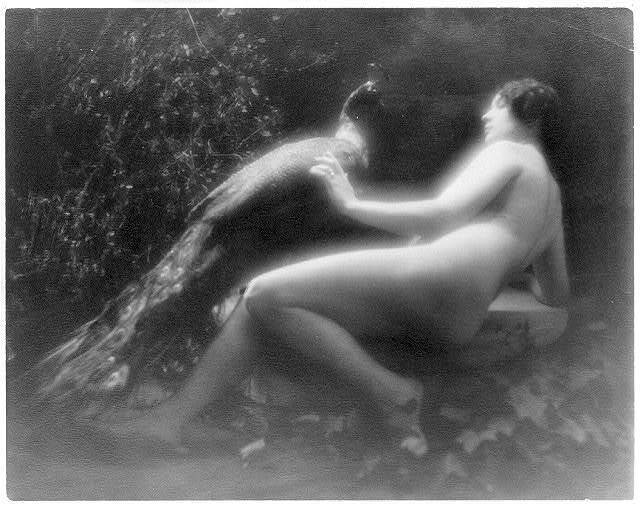 Photo:Juno,Nude Woman,Peacock,c1915,Francis Joseph Bruguere,Photographer