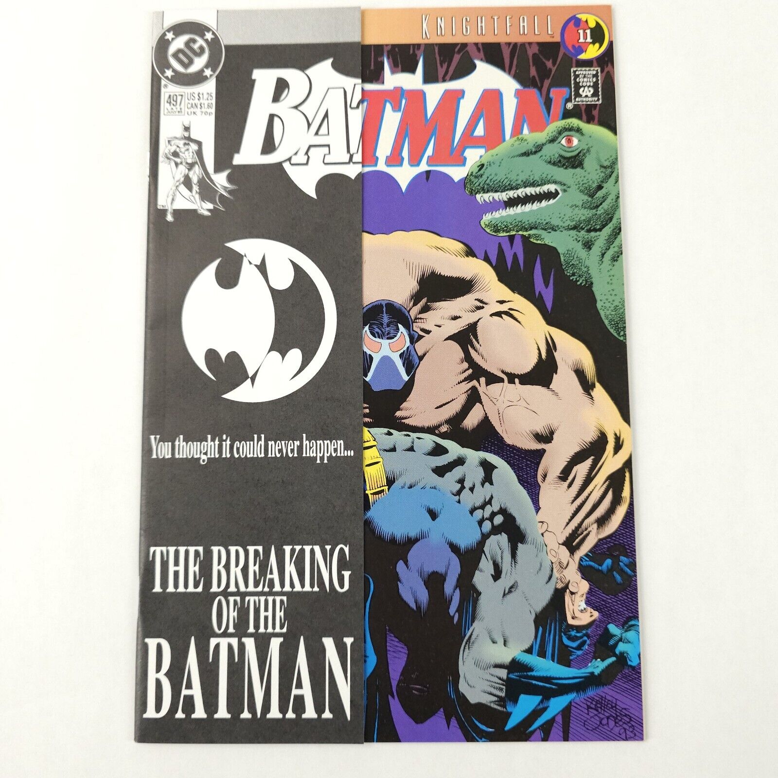Batman 497 1st Print Knight Fall 11 Bane Breaks Batman Back DC Comics 1993 VF/NM