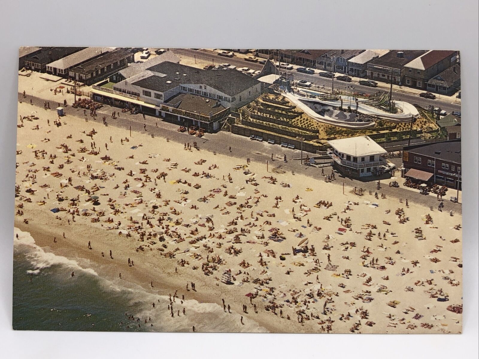 Postcard Manasquan New Jersey Aerial View Beach Amusement Area Chrome Unposted