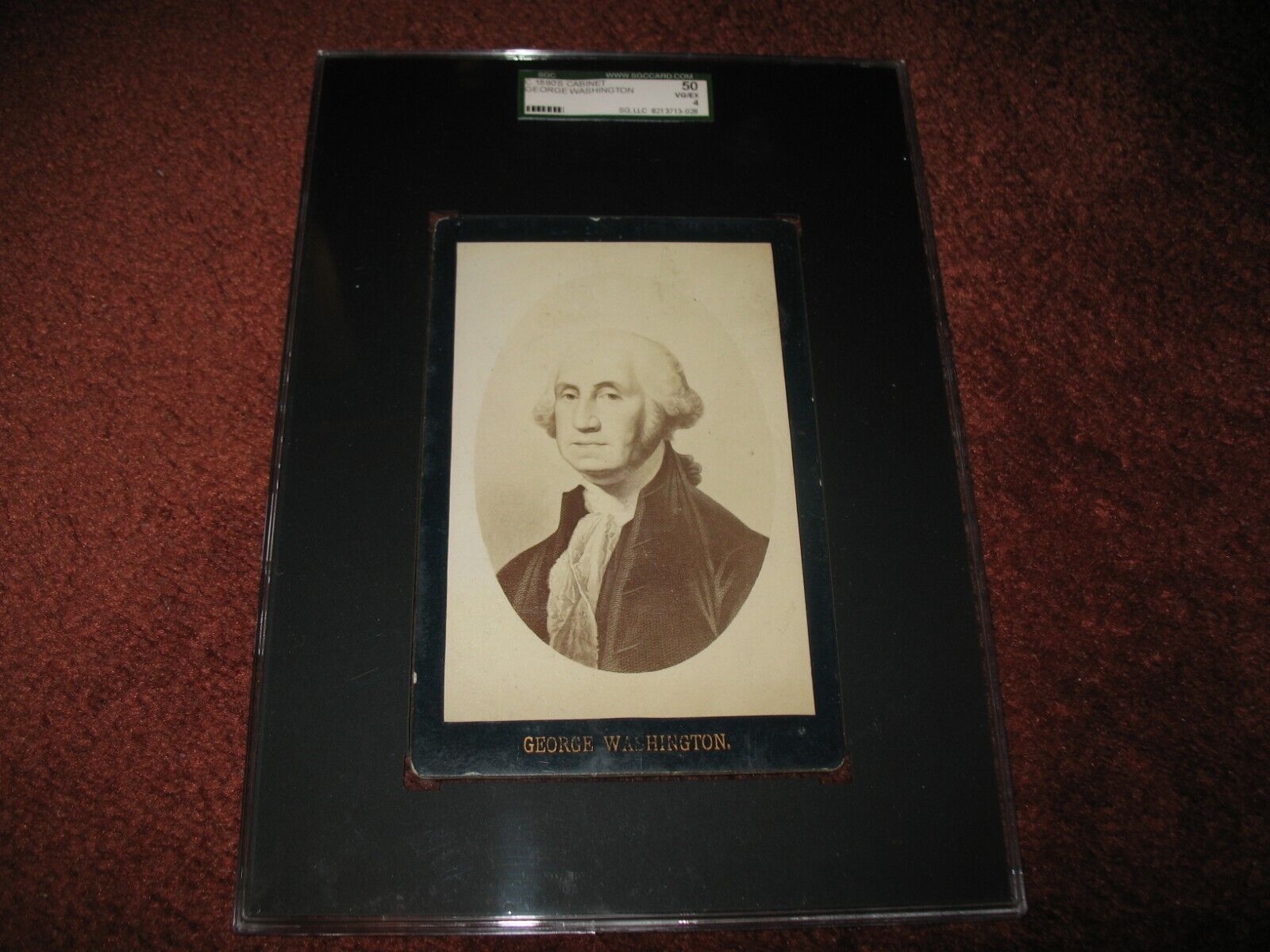 Vintage 1889 1890's George Washington Cabinet Card SGC 50 VG/EX 4 ~Super Rare