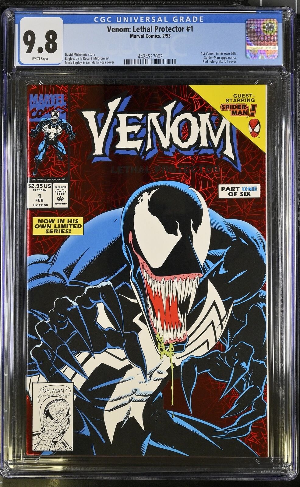 Venom: Lethal Protector #1 CGC NM/M 9.8 1st Appearance Diggers Red Cover