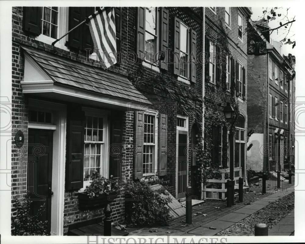1989 Press Photo Elfreth\'s Alley, Philadelphia, Pennsylvania - tup14466