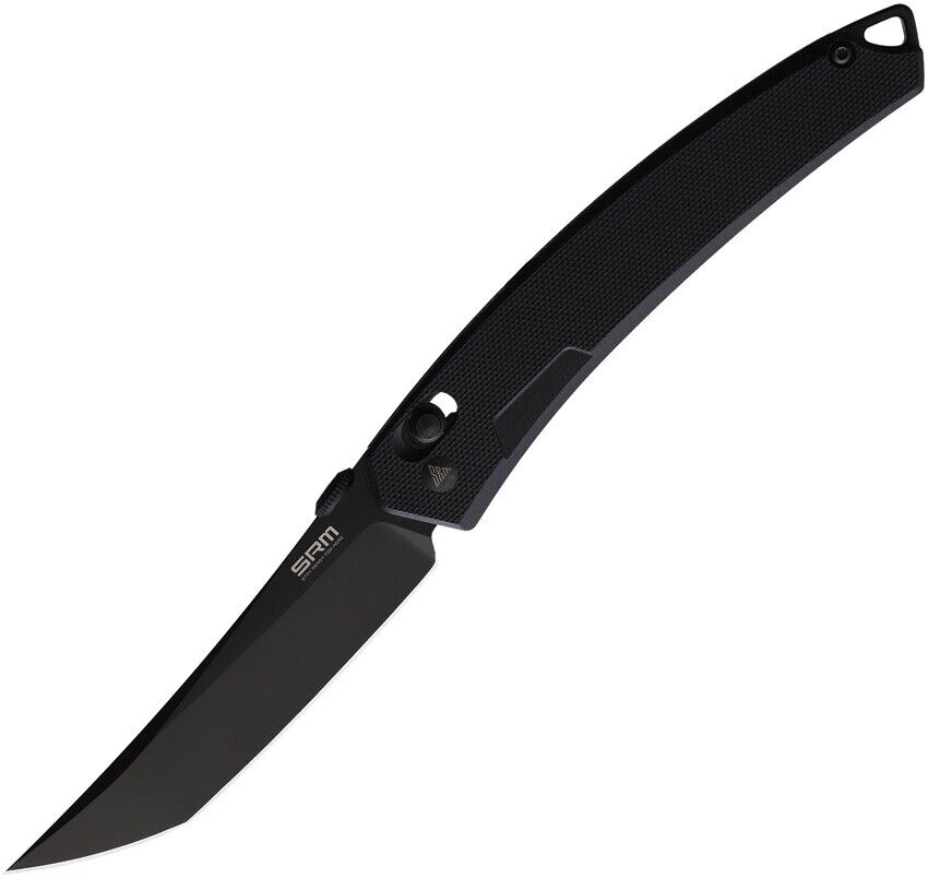 SRM 9211 Folding Knife Black G10 Handle 8Cr13MoV Tanot Plain Black Blade 9211-GB