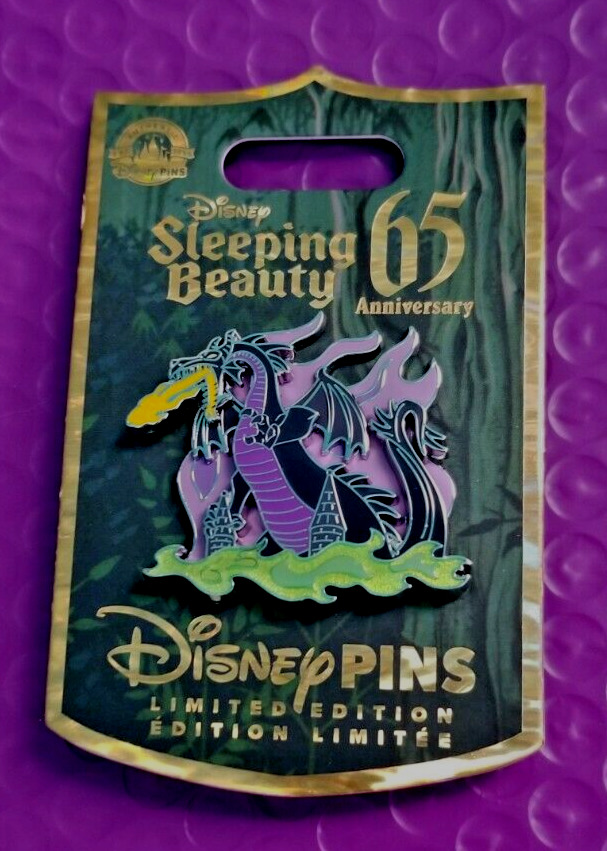 Disney 2024 Sleeping Beauty 65th Anniversary Maleficent Dragon Pin LE 3000