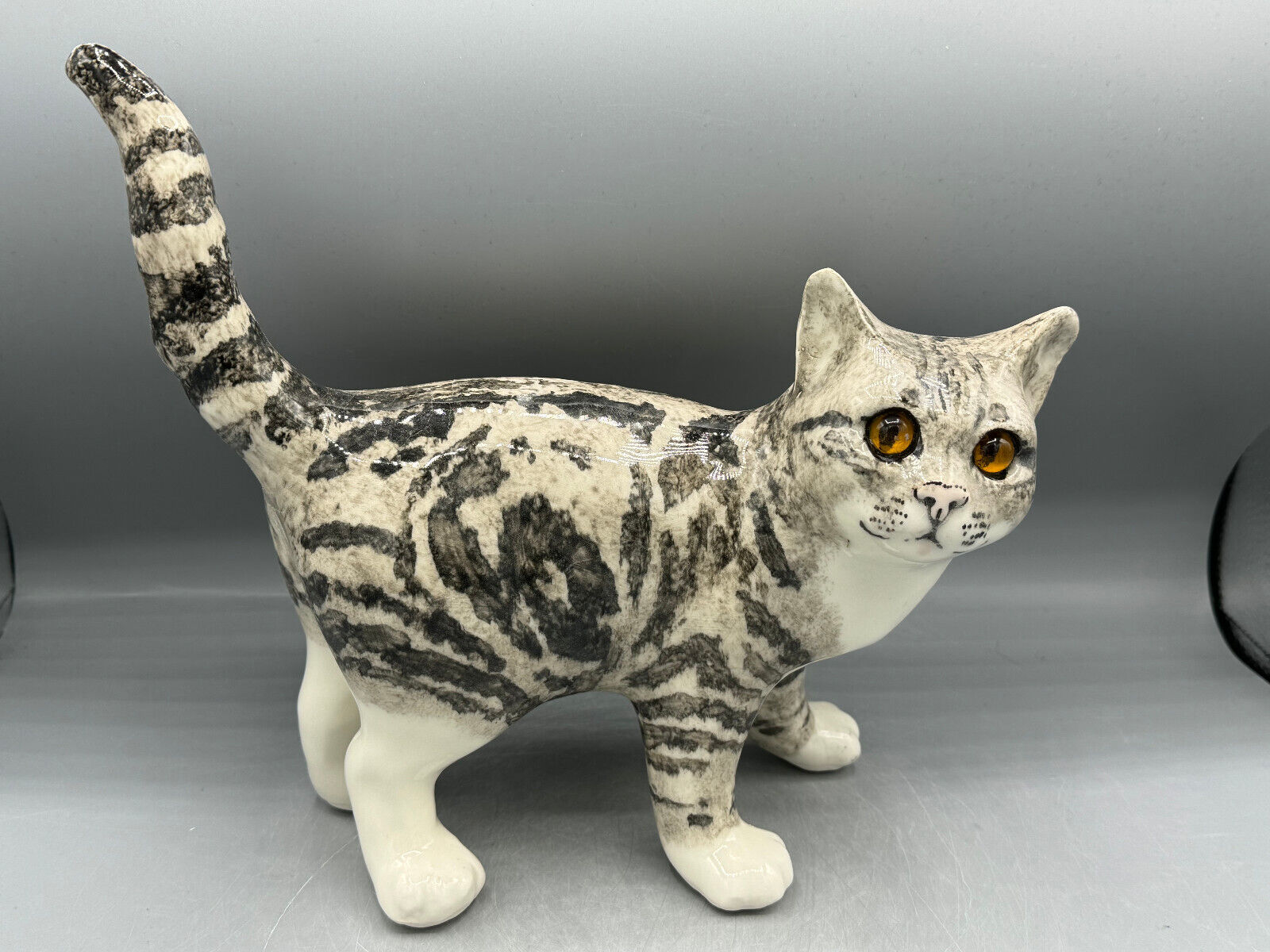 New Winstanley Tabby Cat Size 5 Glass Eyes Signed .