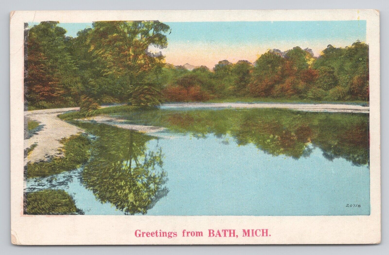 Postcard Greetings From Bath Michigan 1927