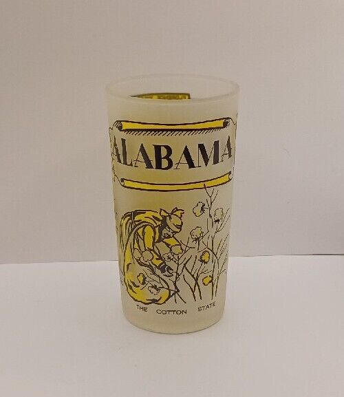 Vintage Alabama State Frosted Yellow Florence Wilson Dam Cotton