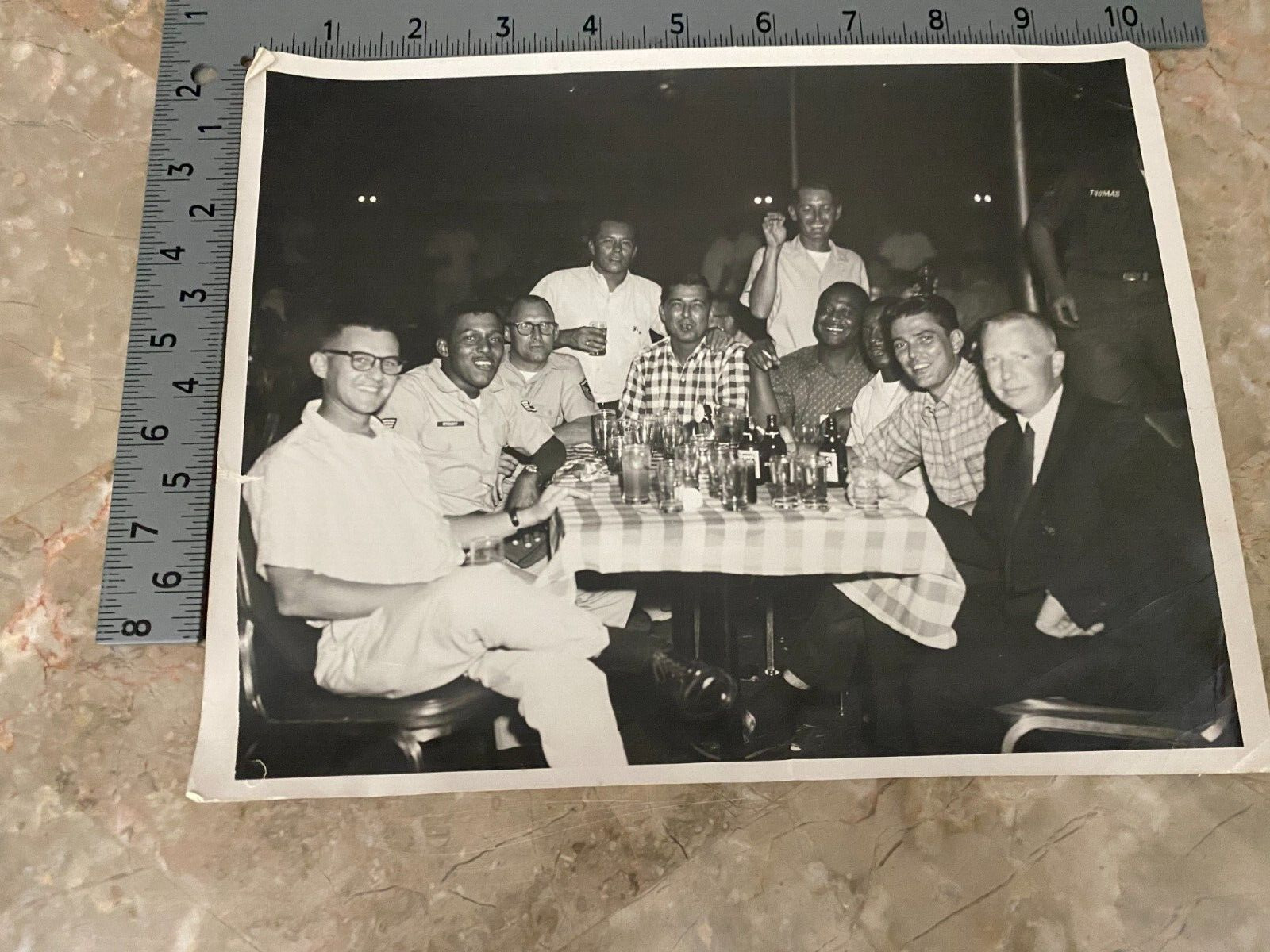 Vintage US Air Force Members At Party Drinking Black White Photo 8x10