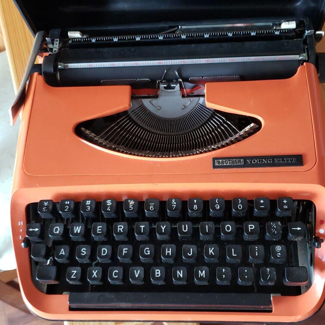 Brother Typewriter Young Elite Vintage Orange Showa Retro ASIS