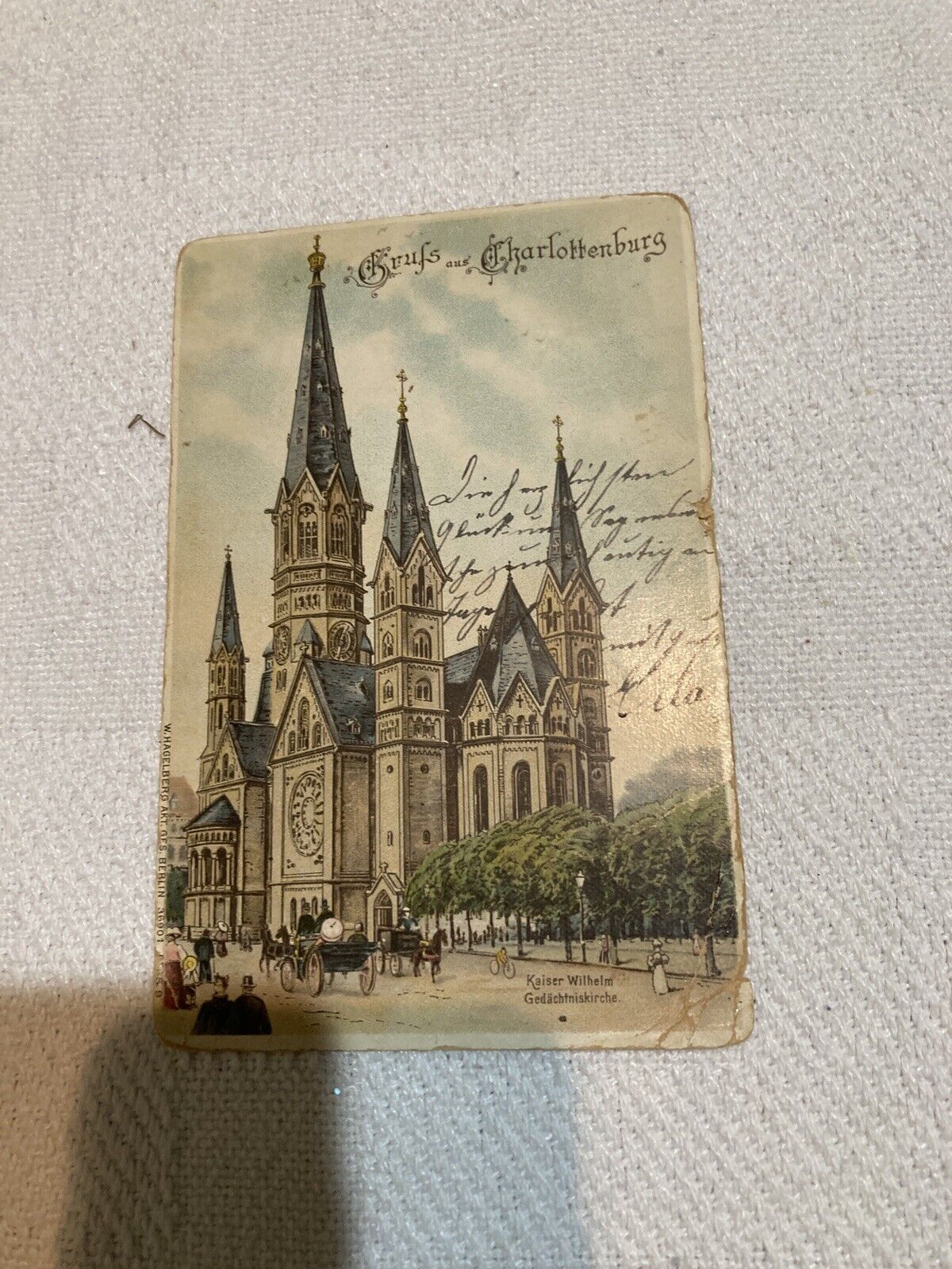 Berlin antique postcards, postmarked 1889, 3 Buildings