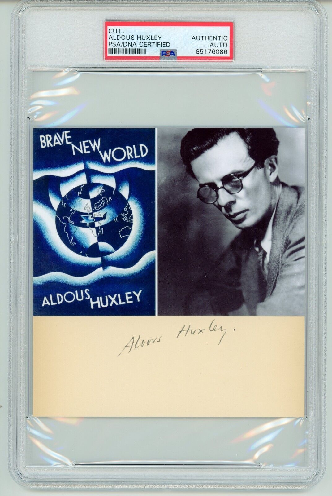 Aldous Huxley ~ Signed Autographed Brave New World Display ~ PSA DNA Encased