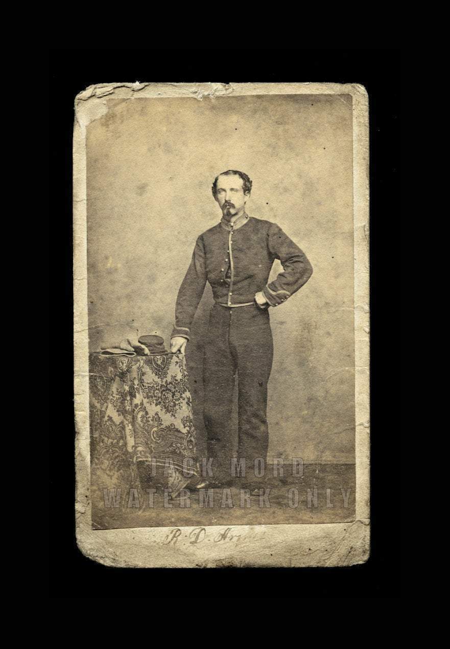 1860s CDV Signed ID\'d Civil War Soldier 11th New York Cavalry \