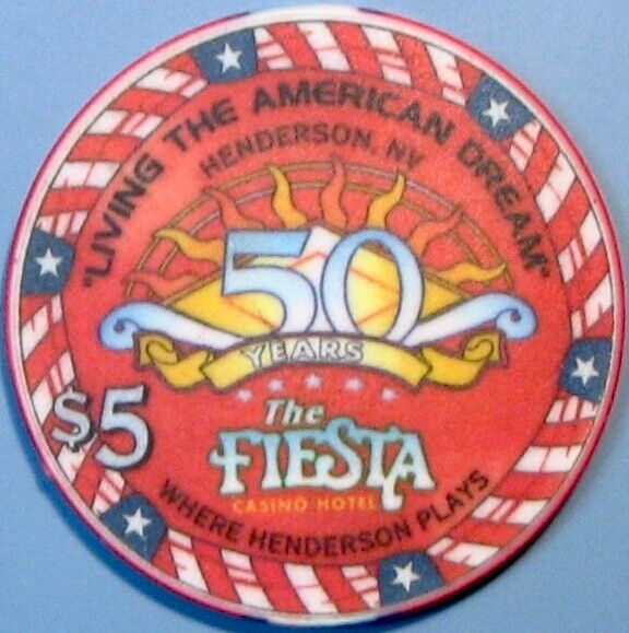 $5 Casino Chip. Fiesta, Henderson, NV. 50th Anniversary. W17.