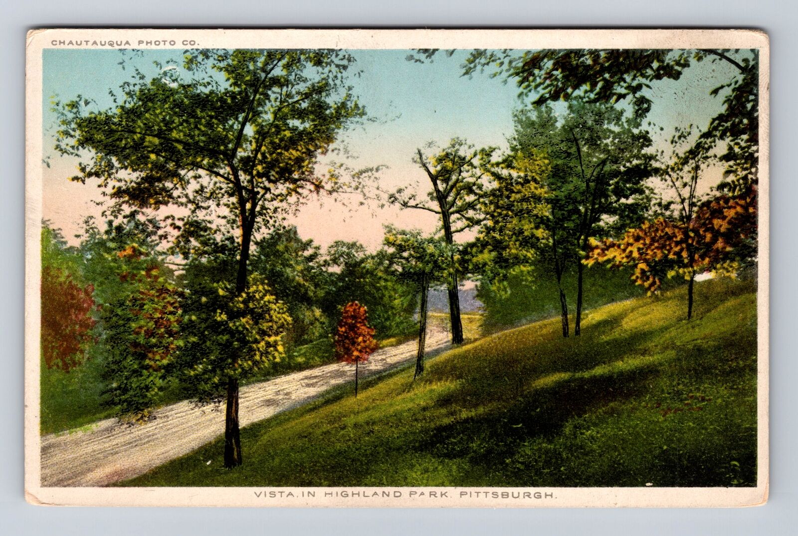 Pittsburgh PA-Pennsylvania, Vista in Highland Park, Antique Vintage Postcard