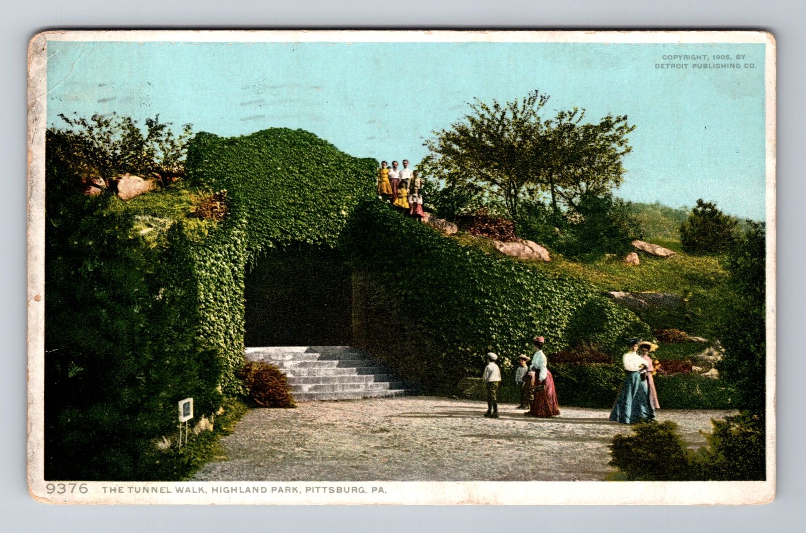 Pittsburg PA-Pennsylvania The Tunnel Walk, Highland Park, Vintage c1910 Postcard
