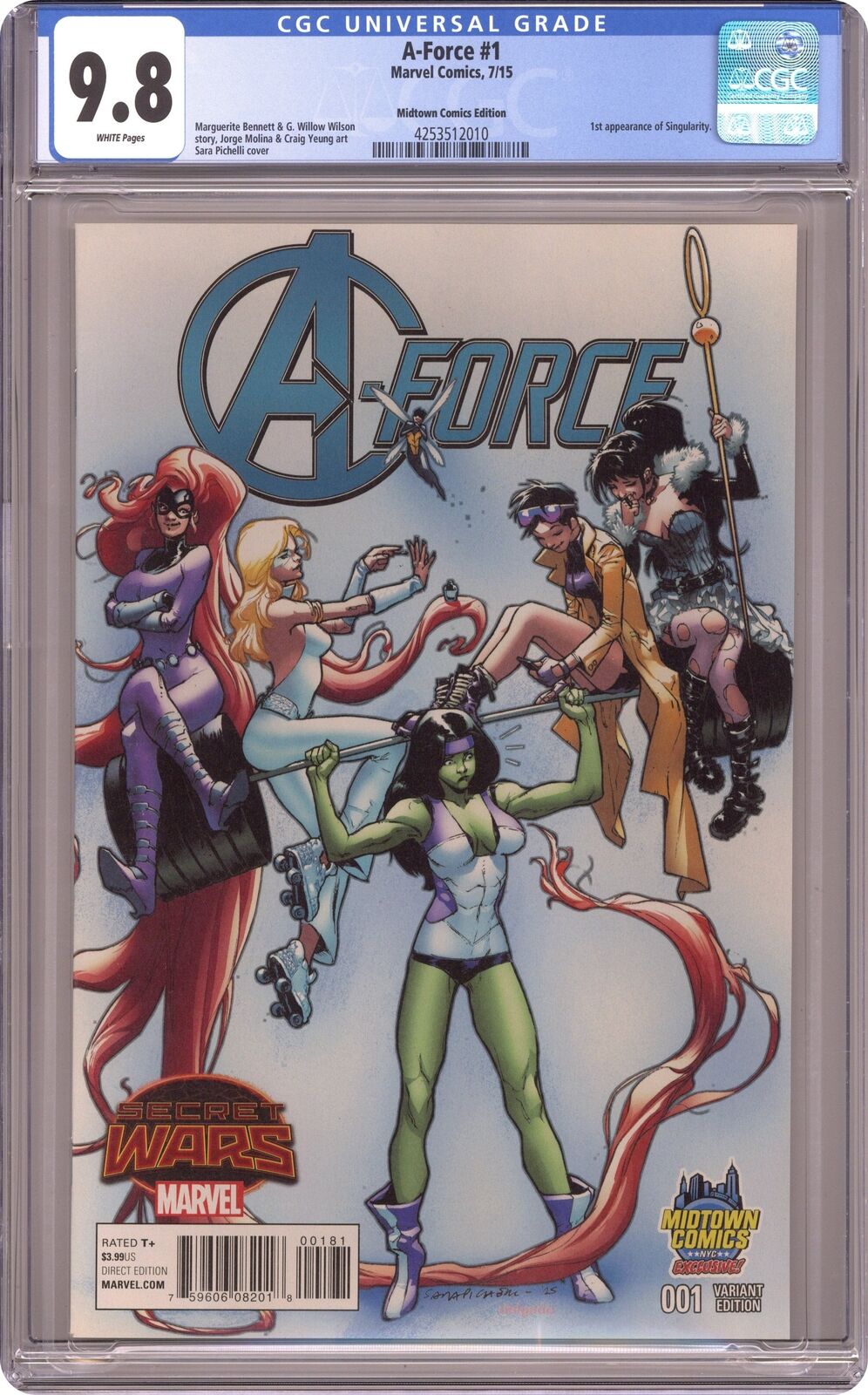 A-Force #1 Pichelli Midtown Variant CGC 9.8 2015 4253512010