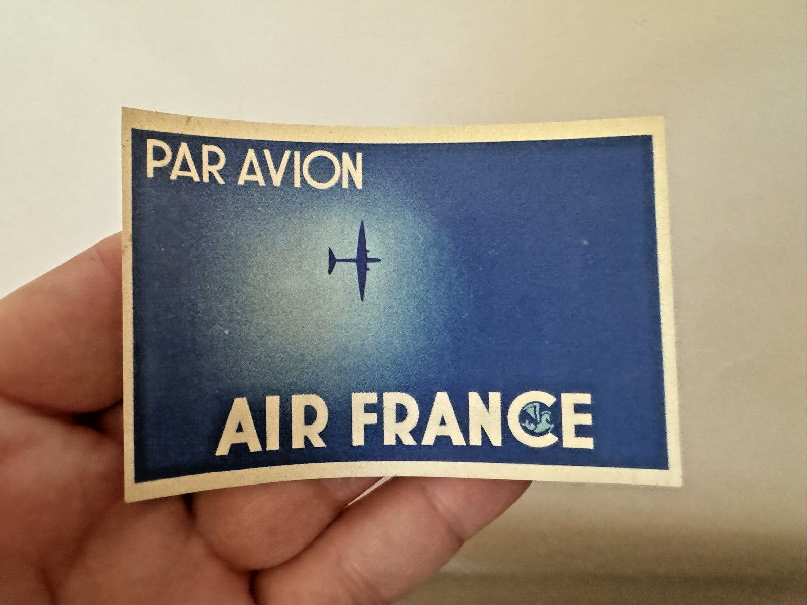 Vintage Par Avion Air France Airline Plane Travel Decal Sticker for Luggage
