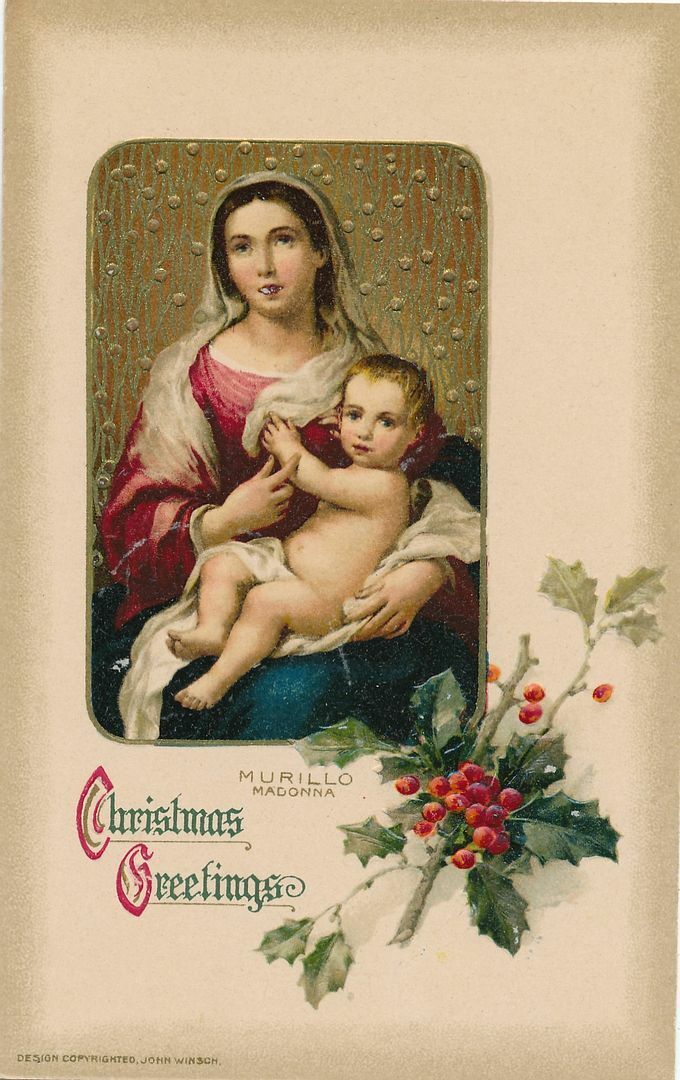 CHRISTMAS - Murillo Madonna Christmas Greetings Winsch Postcard