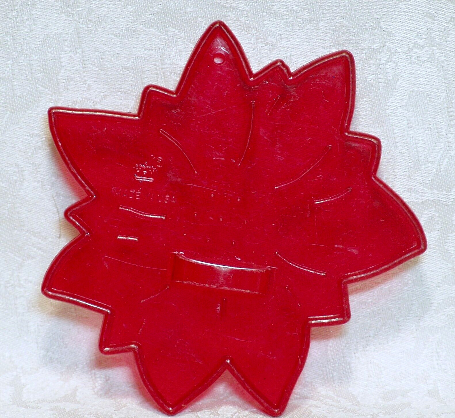 HRM Vintage Red Plastic Cookie Cutter - Christmas Poinsettia Bloom Nature