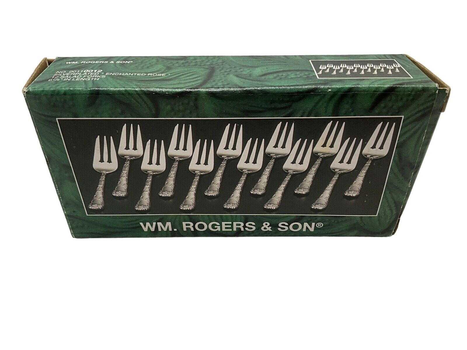 Wm. Rogers & Son Silverplated 12 Salad Forks NOS Vintage 1990\'s In Original Box
