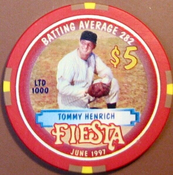 $5 Casino Chip. Fiesta, N. Las Vegas, NV. Tommy Henrich. W46.