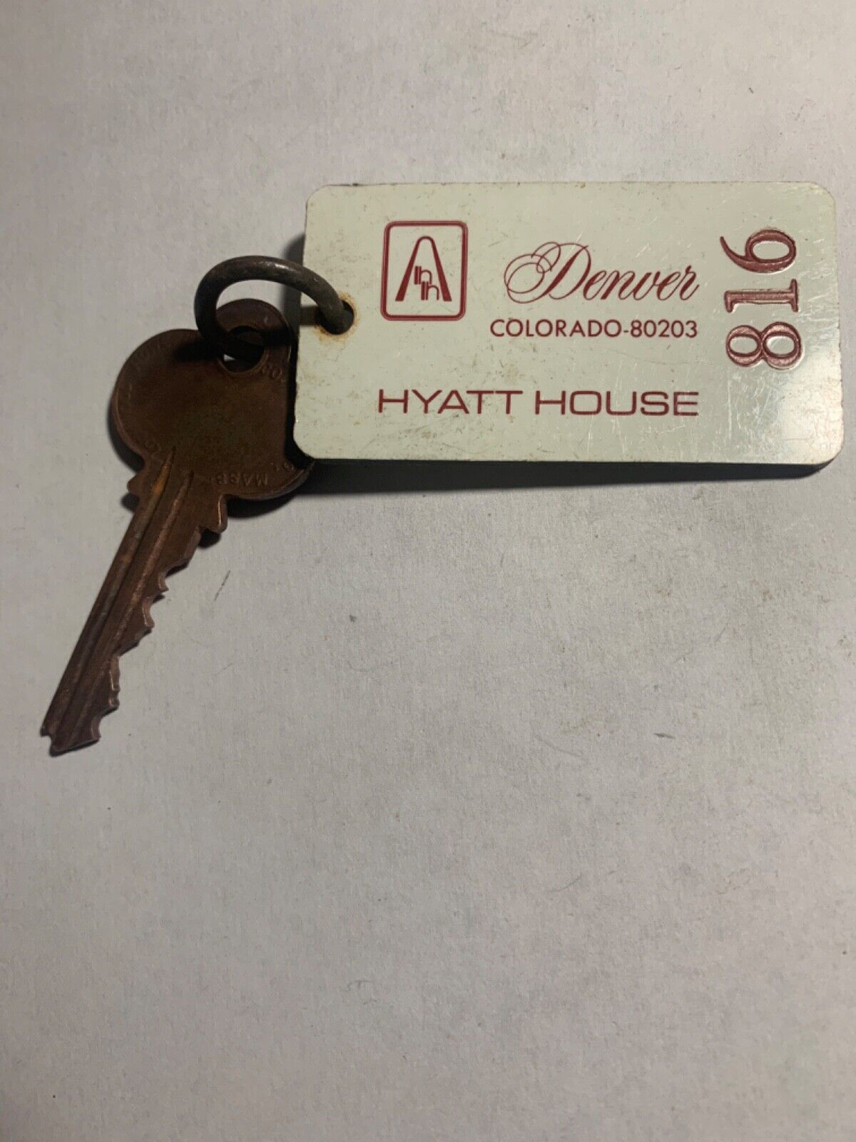 Hyatt House Hotel Motel Room Key Fob & Key Denver Colorado #816