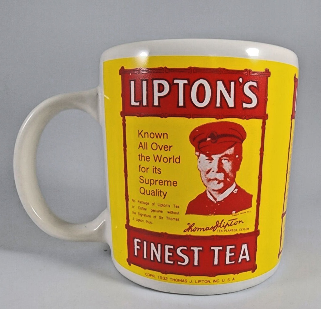 VTG Lipton\'s finest tea Advertising Mug The Tin Box Company of America