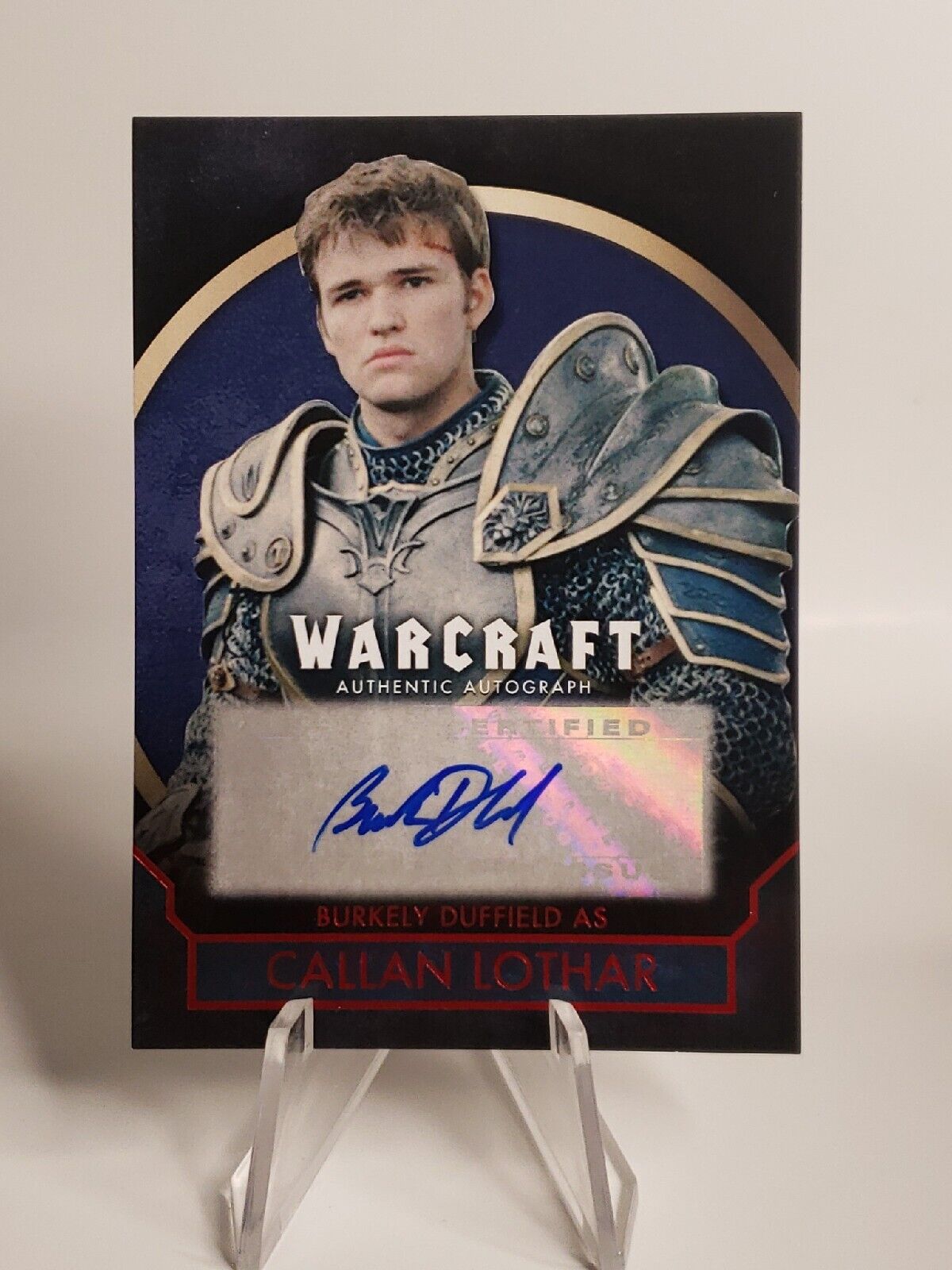 2016 Topps Warcraft Horde Red 16/25 Burkely Duffield as Callan Lothar Auto