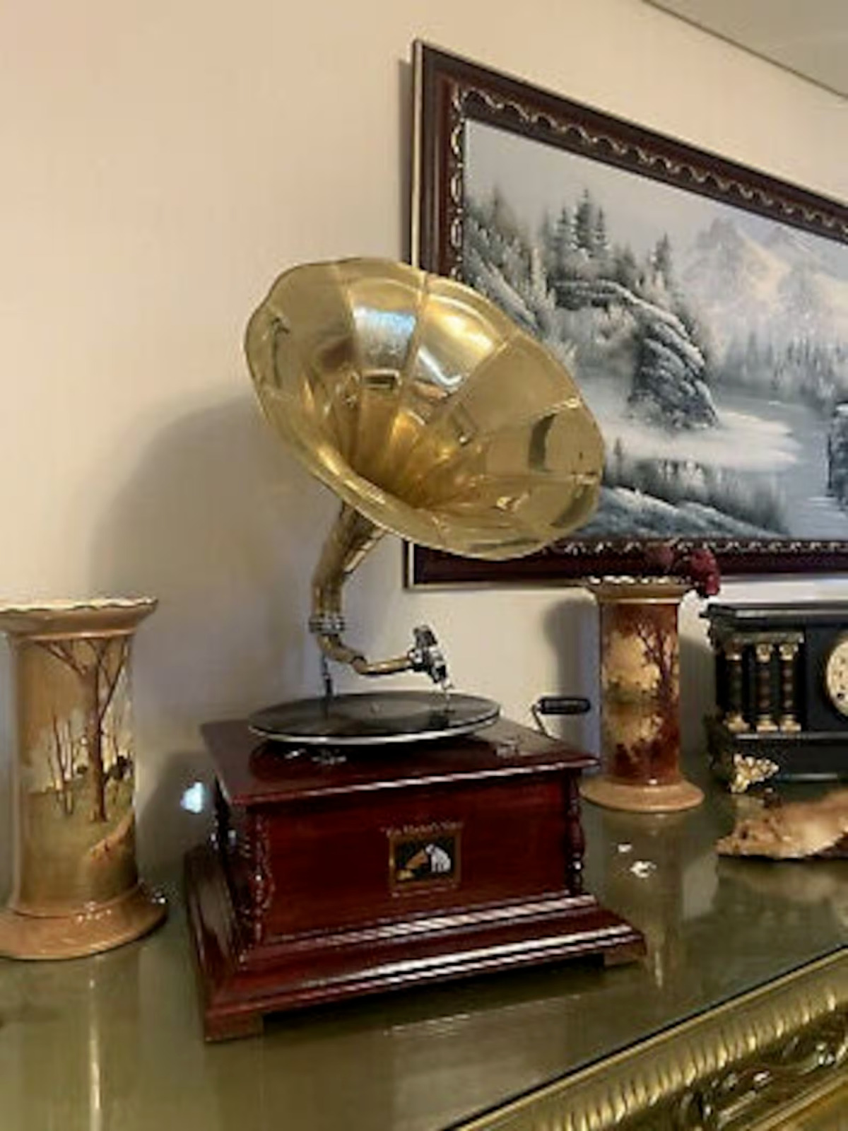 Vintage HMV Gramophone Player Phonograph Win-up Audio Working Replica Gift