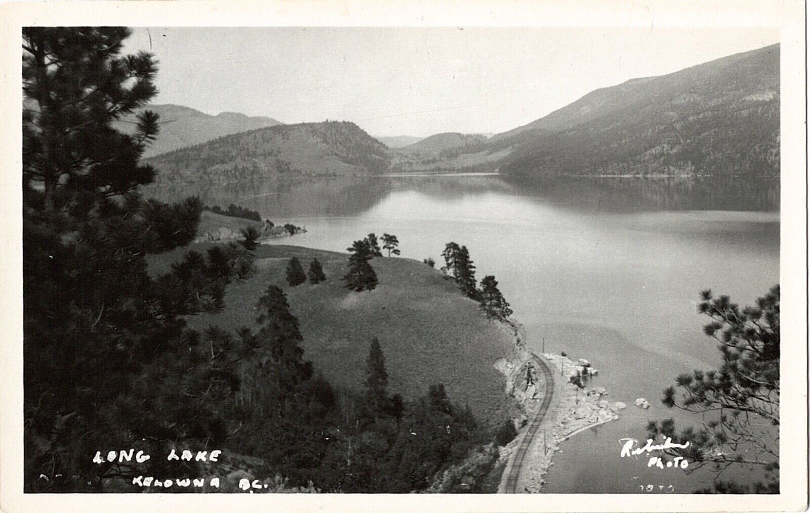 Vintage Postcard Long Lake Kelowna British Columbia rppc