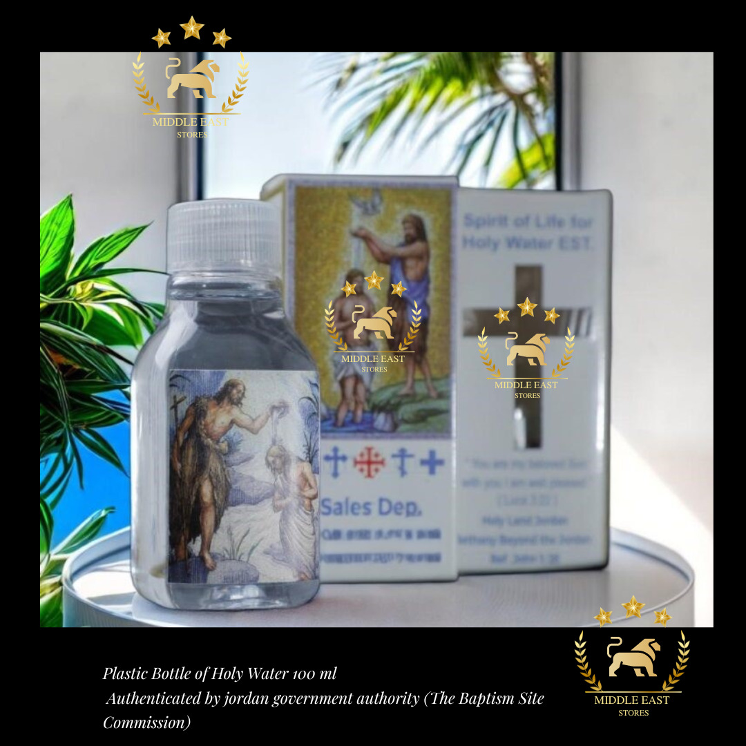Authentic Holy Water from Blessed Jordan River Baptismal Site 100 ml, 3.38 oz
