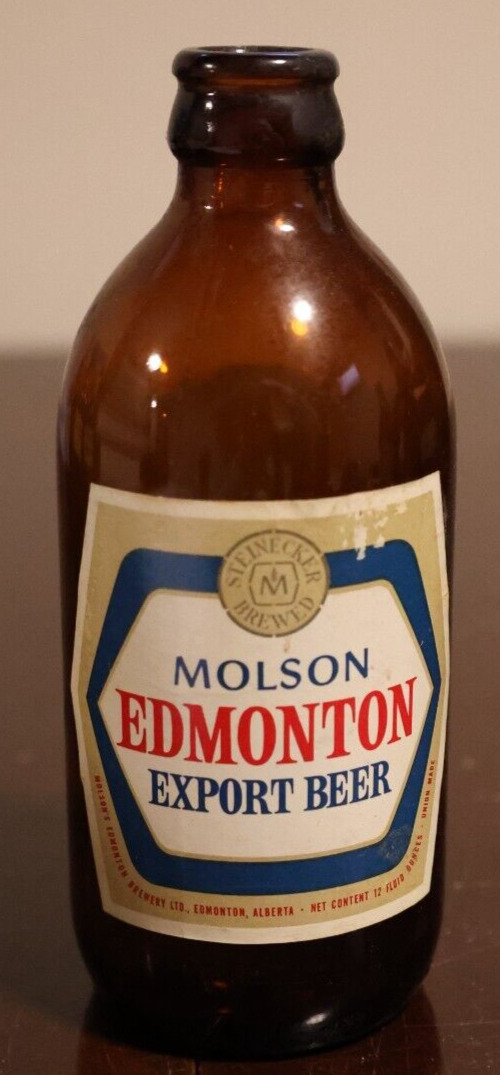 Vintage Molson Edmonton Export Beer Bottle-Alberta, Canada-12 fl oz