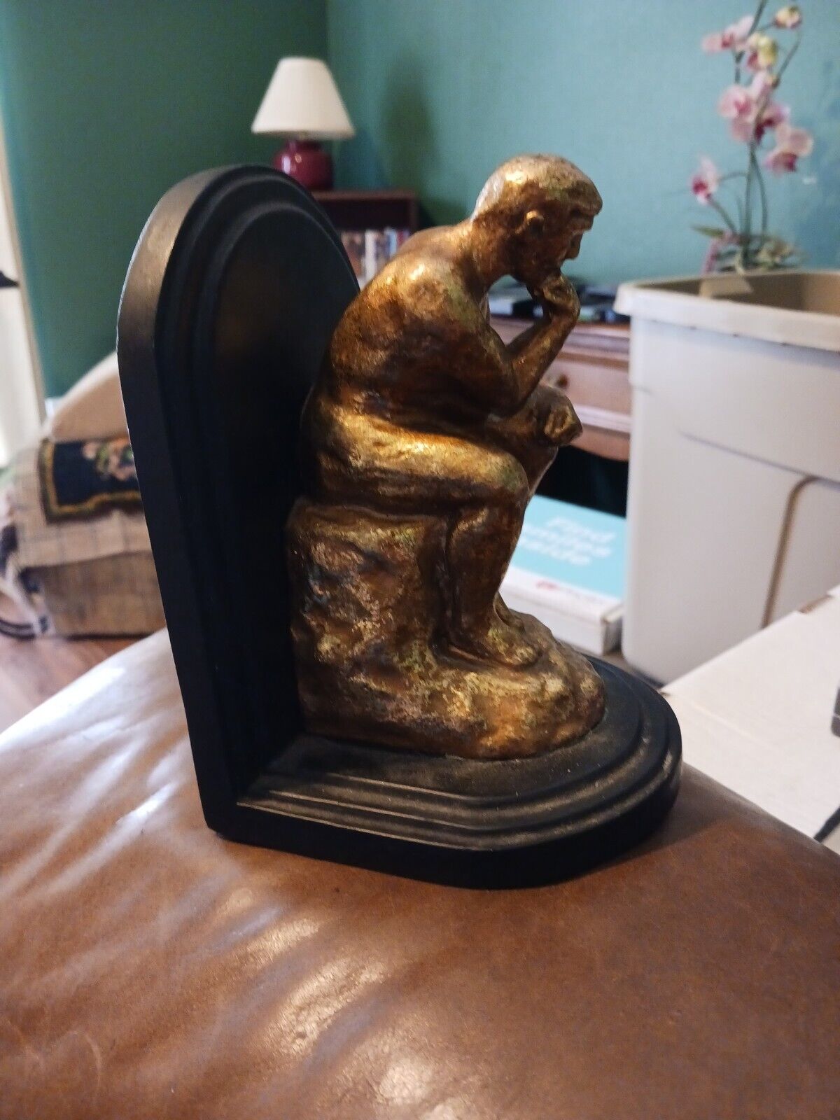Rodin’s The Thinker Vintage  metal  Heavy bookend