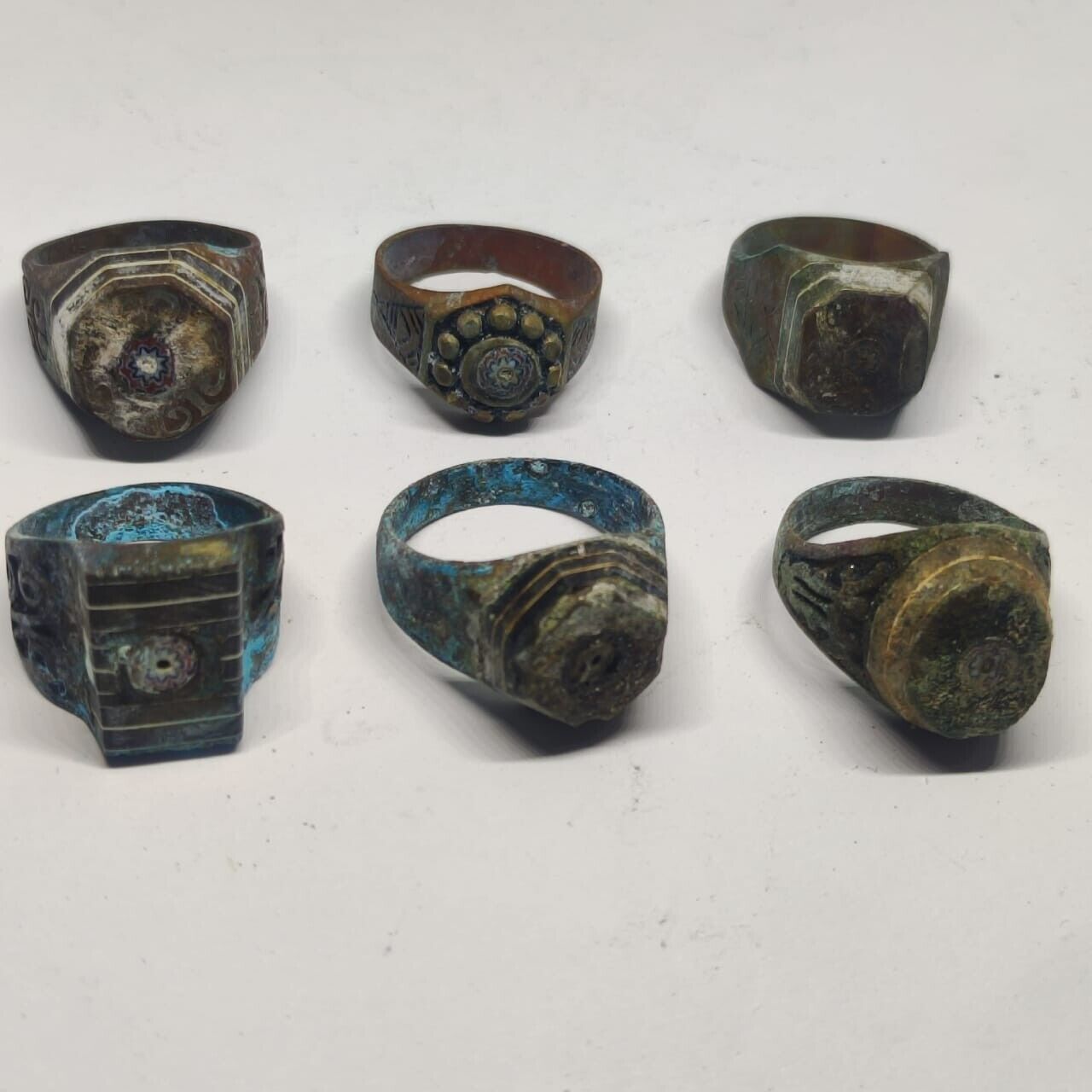 LOT OF 6 OLD RARE ANCIENT VIKING RING BRONZE ARTIFACT AUTHENTIC