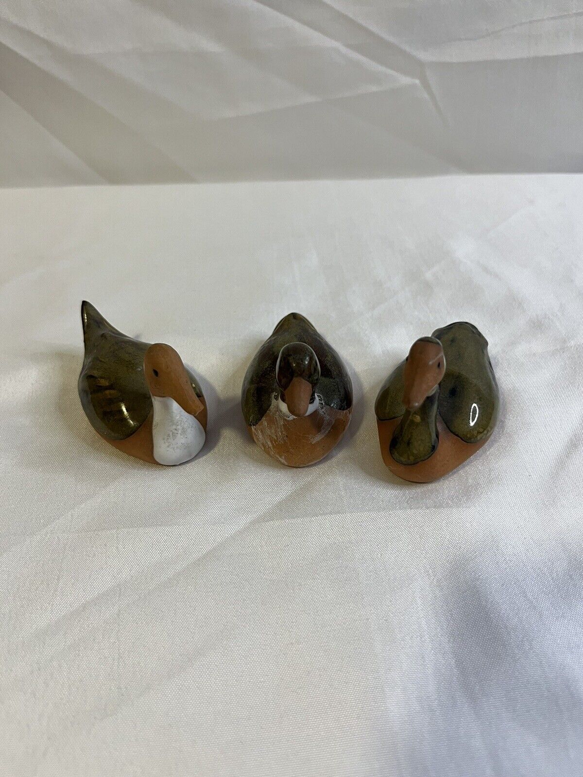 Vintage Waterfowl Collection Miniature 3 Ducks Napco Imported From Japan EUC