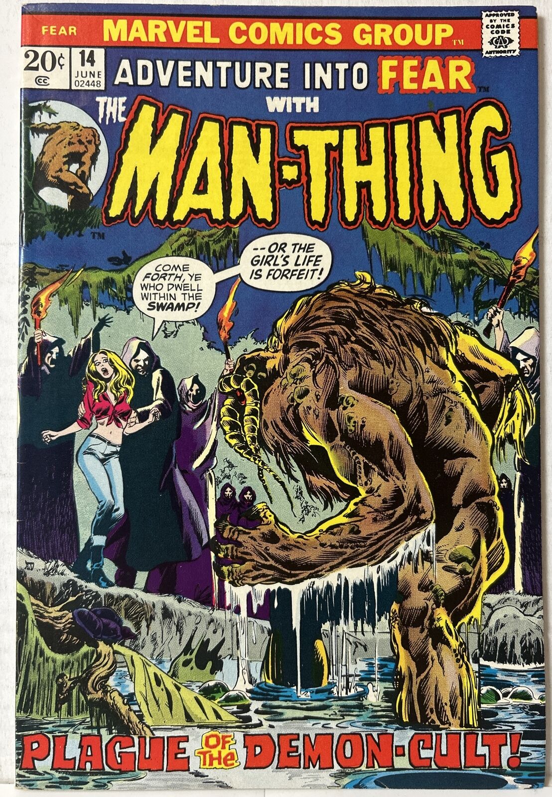 Adventure Into Fear #14 Marvel Comics 1973 Bronze Man-Thing FN