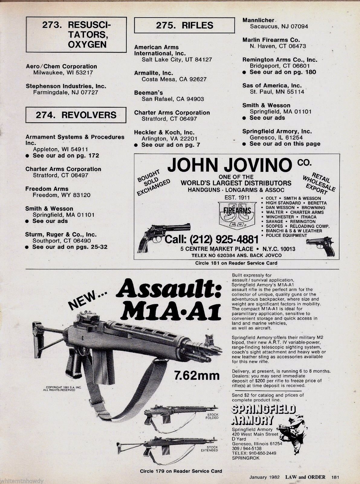 1982 1982 M1A-A1 7.62mm Assault Rifle AD Gun Firearms ADVERTISING