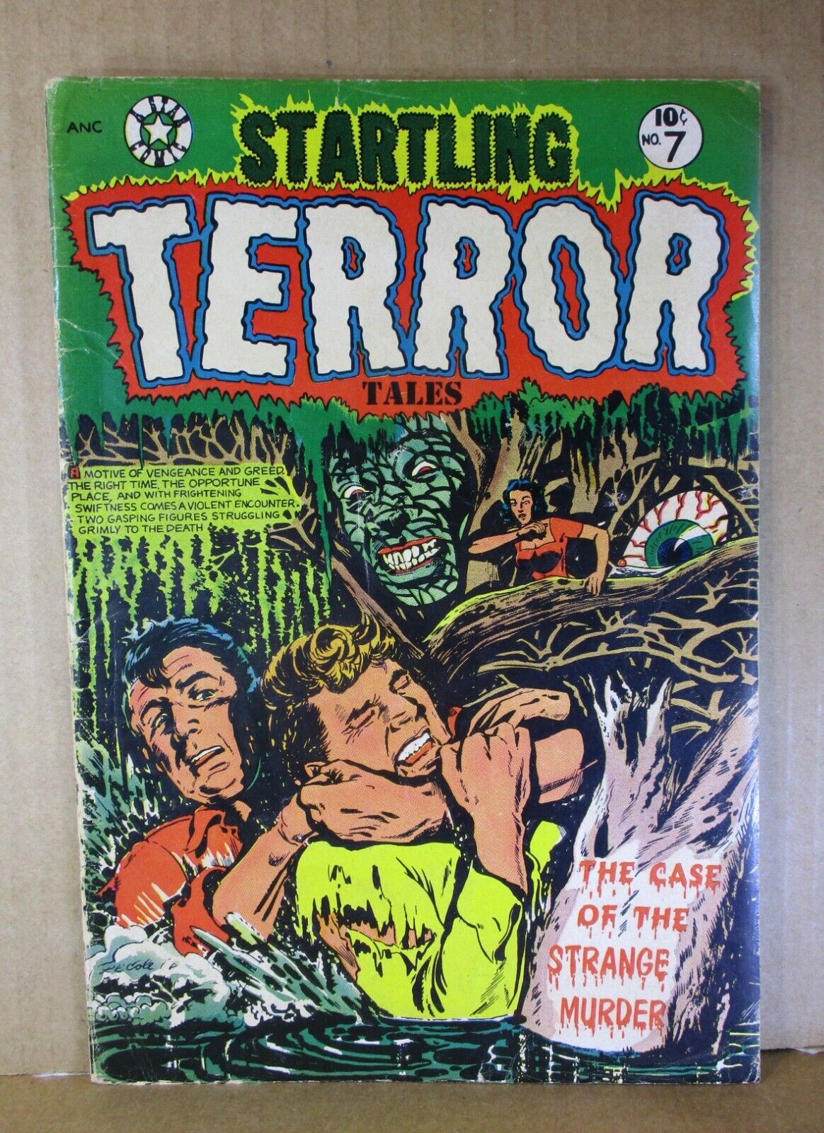 Startling Terror Tales 7 L.B. Cole Trippy Green Zombie & Eyeball 1953 Star Shock