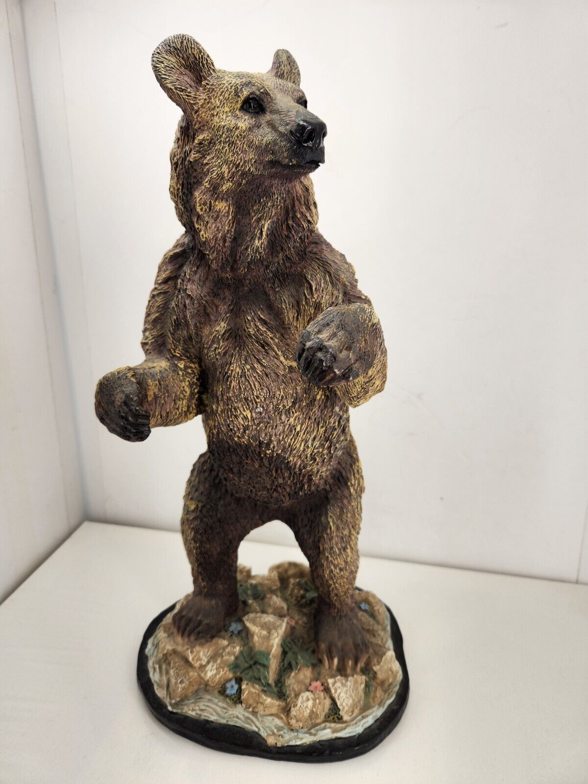 Vintage 16 Inch Tall Resin Grizzly Bear ELY 1994 Rare Statue Sculpture Artist