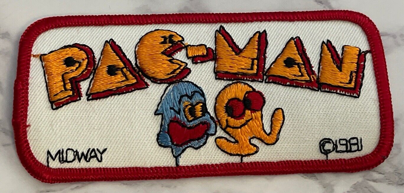 Vintage 1981 Midway Pack-Man Embroidered Iron On Patch XG-81