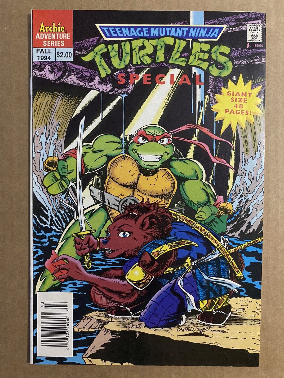 Teenage Mutant Ninja Turtles Adventures #1 Fall 1994 Newsstand Variant Comic